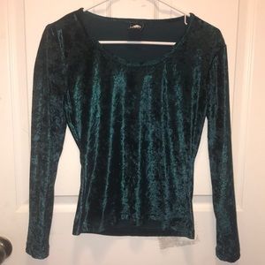 USED Up Front Green Velvet shirt Size Small